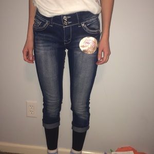 Cropped glammed jeans